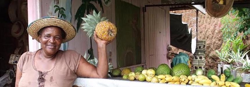 Belizean woman with the pineapple 